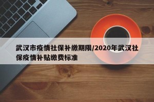 武汉市疫情社保补缴期限/2020年武汉社保疫情补贴缴费标准